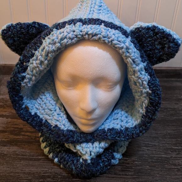 Women's Multicolor Handcrafted Whimsical Winter All in One Head Cover and Scarf - Picture 1 of 4